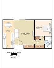 1 Bed • 1 Bath 208 floor plan